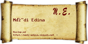 Mádi Edina névjegykártya
