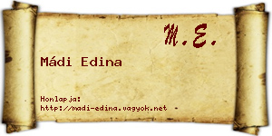 Mádi Edina névjegykártya